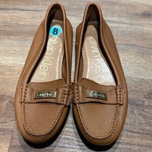 Calvin Klein Women's Tan Leather Loafers